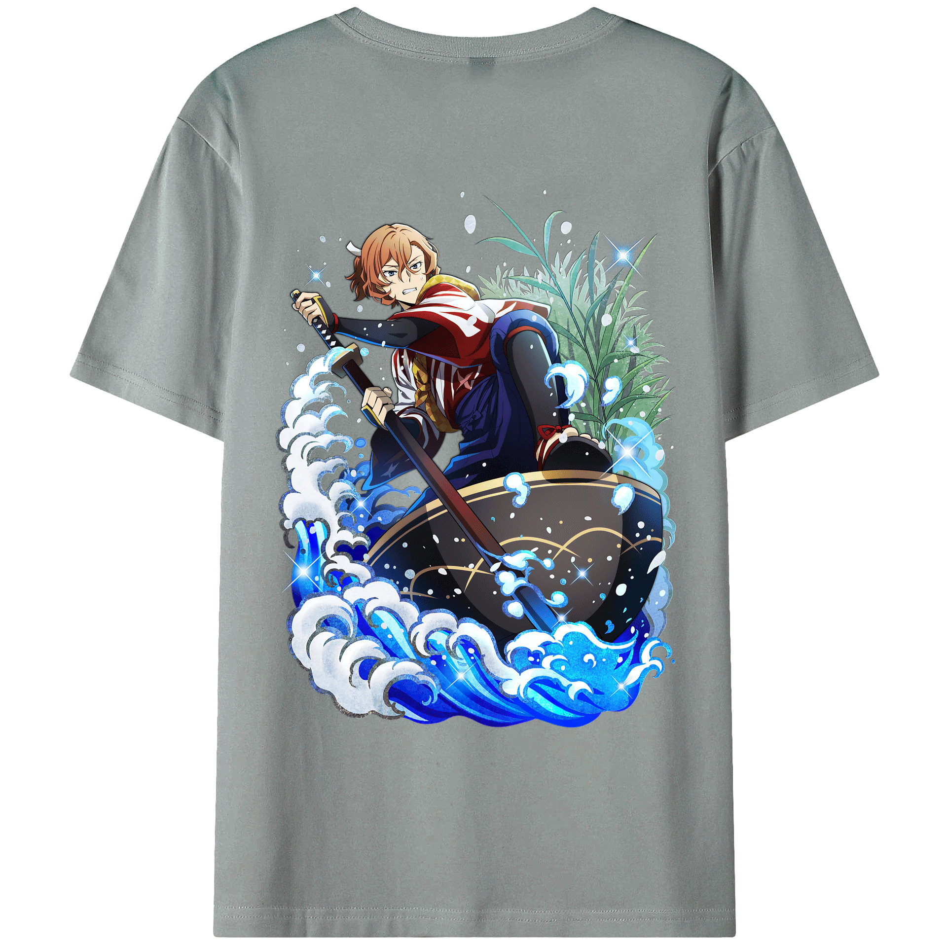 （画像用） 文豪ストレイドッグス Bungo Stray Dogs 綿100％ メンズ半袖Tシャツ（バックプリント） 通気性